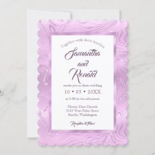 Elegant Faux Lilac Foil Wedding Invitation