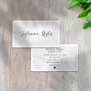 Elegant faux marble texture framed business card