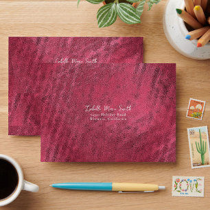 Elegant Faux Metallic Burgundy Design Wedding Envelope