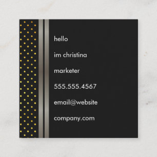 Elegant Faux Metallic Double Trim with Polka Dots Square Business Card