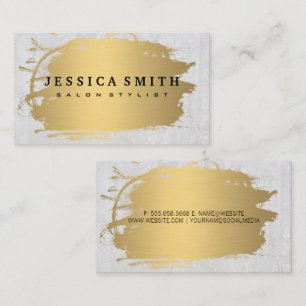 Elegant Faux Metallic Gold Marble Stone Business Card