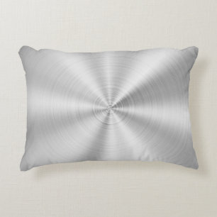 Elegant Faux Metallic Shiny Silver Decorative Cushion