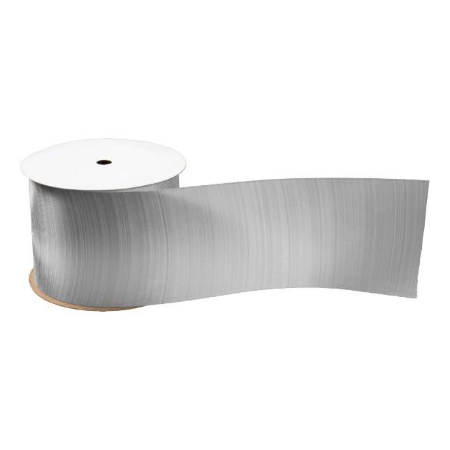 Elegant Faux Metallic Shiny Silver Satin Ribbon (Spool)