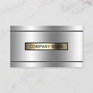 Elegant faux metallic silver and gold business card