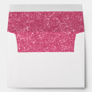 Elegant Faux Pink Glitter Return Address Envelope