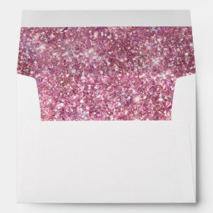 Elegant Faux Pink Shimmer Return Address Envelope
