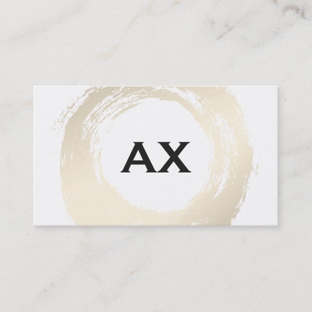 Elegant Faux Platinum Brushed Monogram Business Card (Front)