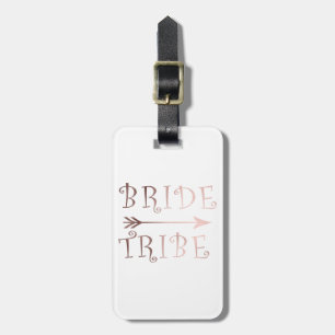 elegant faux rose gold bride tribe design luggage tag