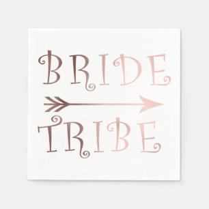 elegant faux rose gold bride tribe design napkin