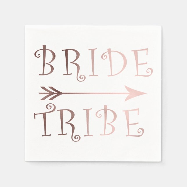 elegant faux rose gold bride tribe design napkin (Front)