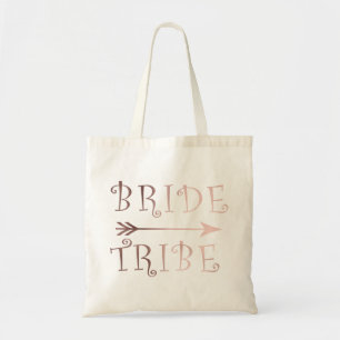 elegant faux rose gold bride tribe design tote bag