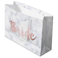 elegant faux rose gold "bride" white marble