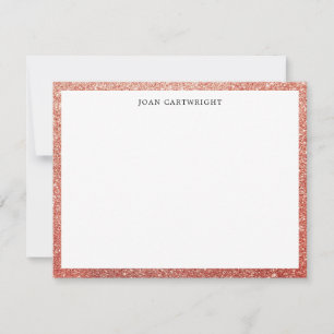 Elegant Faux Rose Gold Glitter Border Add Name Card