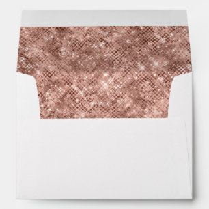 Elegant Faux Rose Gold Glitter Return Address Envelope