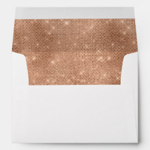Elegant Faux Rose Gold Glitter Return Address Envelope