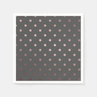 elegant faux rose gold grey polka dots