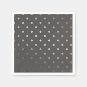 elegant faux rose gold grey polka dots napkin