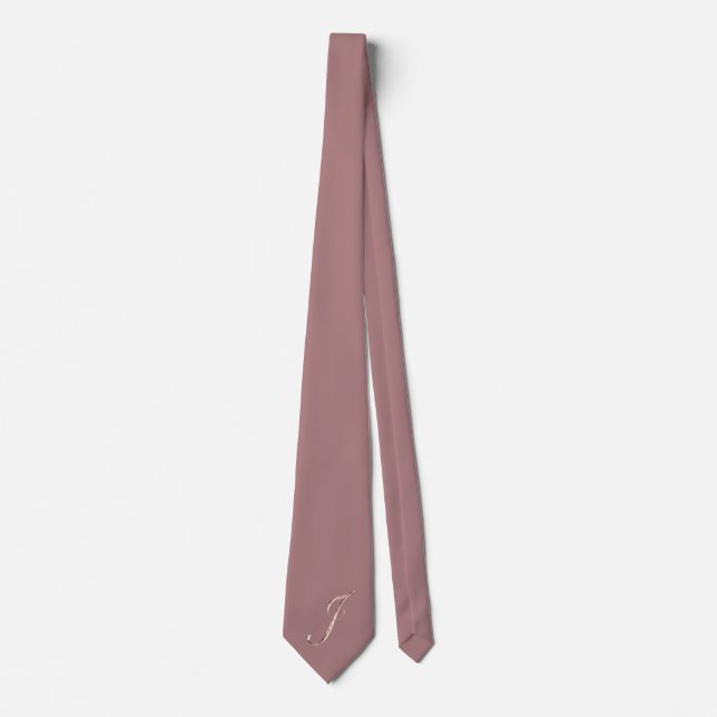 Elegant Faux Rose Gold Monogram J Tie (Front)