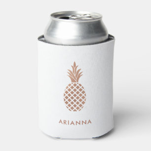 Elegant Faux Rose Gold Pineapple Can Cooler