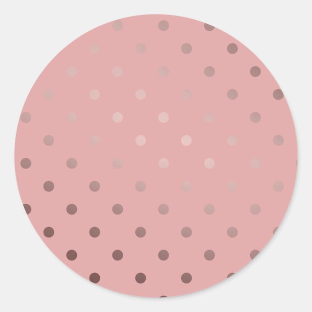 elegant faux rose gold pink polka dots classic round sticker (Front)