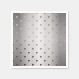 elegant faux rose gold silver polka dots napkin