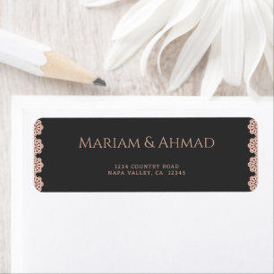 Elegant Faux Rose Grey Ornamental Wedding Address