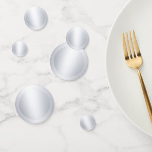 Elegant Faux Silver Metallic Look Modern Template Confetti