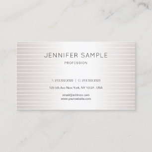 Elegant Faux Silver Shiny Modern Plain Luxury Chic Business Card