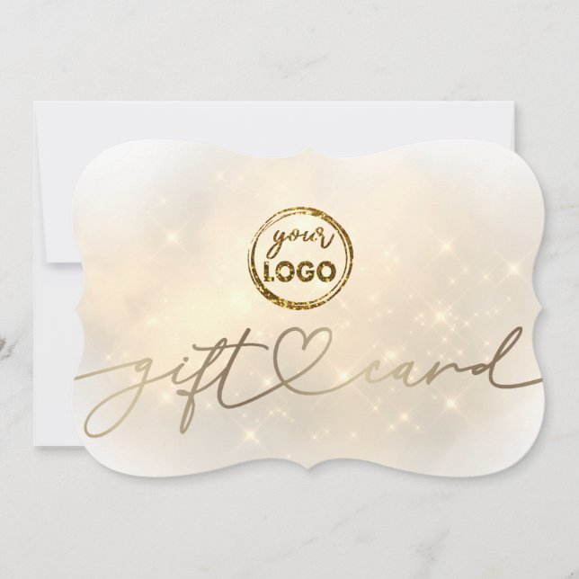 elegant faux sparkle your logo gift card (Front)