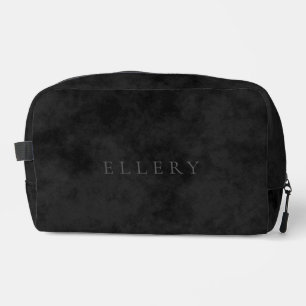 Elegant Faux Stamp on Mottled Black Dopp Kit