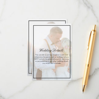 Elegant Faux Vellum Overlay Photo Accommodations Enclosure Card