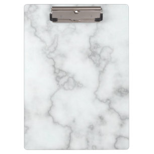 Elegant Faux White Marble Clipboard