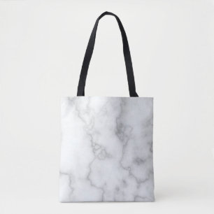 Elegant Faux White Marble Tote Bag