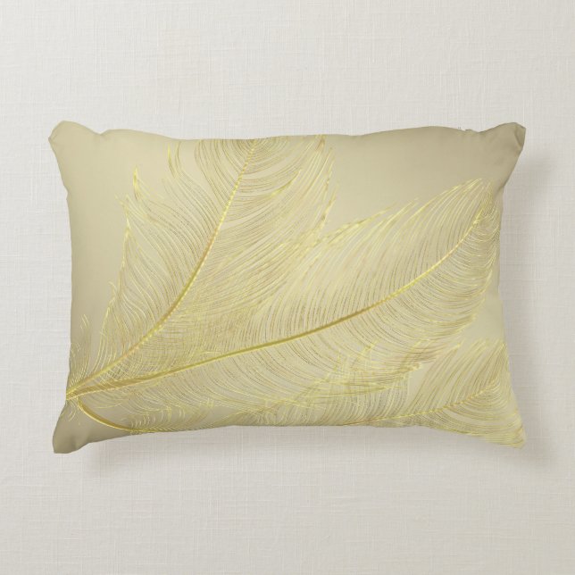 Elegant Feather Design For Luxurious Celebrations Decorative Cushion (Front)