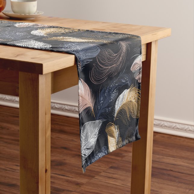 Elegant Feather Pattern Table Runner (In Situ)