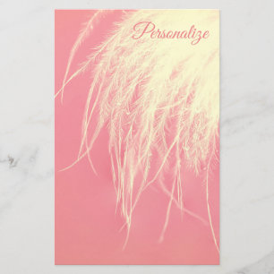 Elegant feather pink and cream elegant  stationery