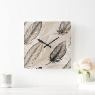 Elegant Feathers Clock