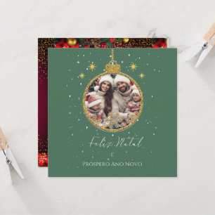Elegant Feliz Natal e Próspero Ano Portuguese  Card