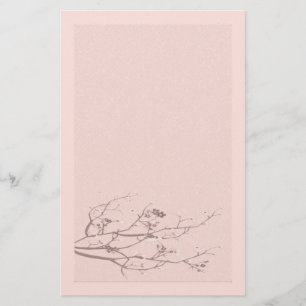 Elegant Felt Cherry Blossom Stationery