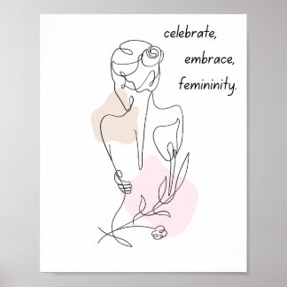 Elegant Female Form Illustration Art Poster