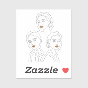 Elegant Female Line Art Trio, Minimalist Female