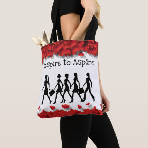 Elegant Female Silhouette Glamourous Hearths Tote Bag
