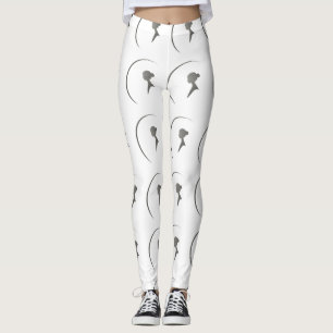 Elegant Female Silhouette Minimalist Crescent Art Leggings