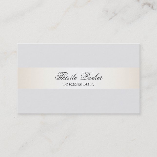 Elegant & Feminine Beauty Salon Satin Look Stripe Business Card (Front)
