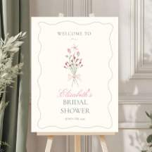 Elegant feminine bridal shower welcome sign