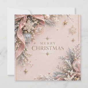 Elegant Feminine Christmas , Dusty Pink Style Card