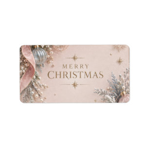 Elegant Feminine Christmas , Dusty Pink Style Label
