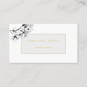 Elegant, Feminine, Floral Magnolia Business Card