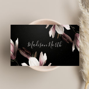 Elegant Feminine Floral Typography  Business Card