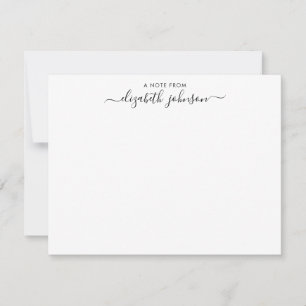 Elegant Feminine Girly Modern Script A Note From Card